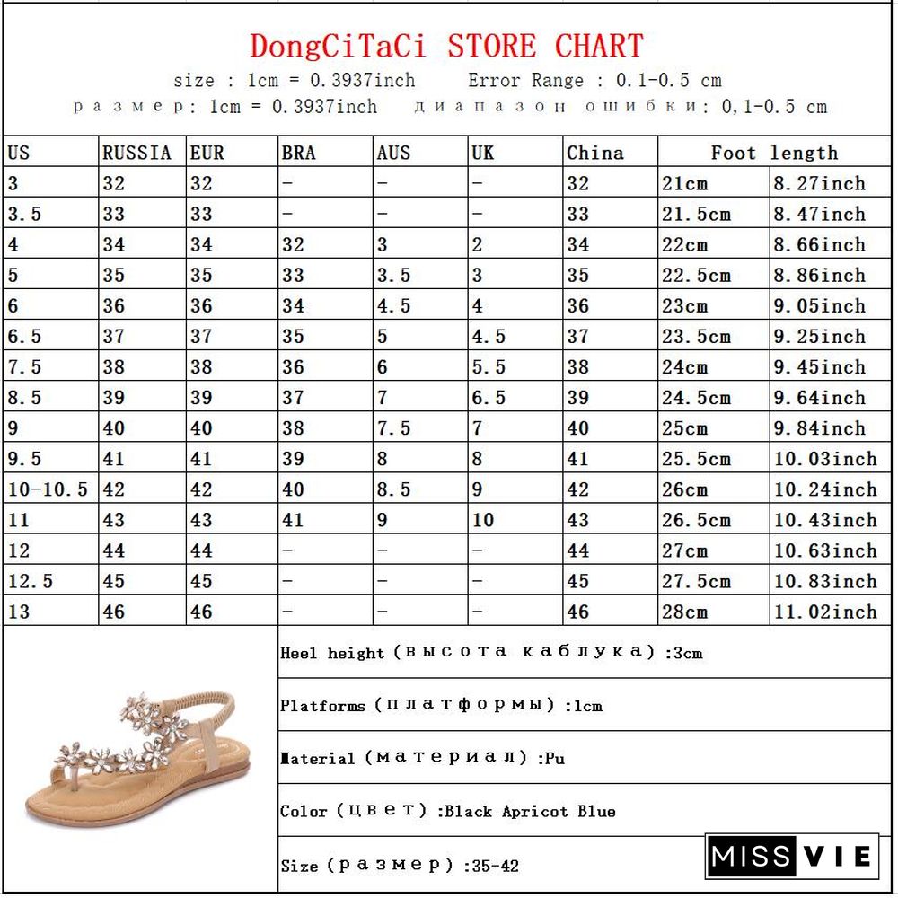 Summer Women Flat Gladiator Sandals Shoes Woman Bohemia Flip Flop Crystal Flower Casual Beach Sandals 35-42