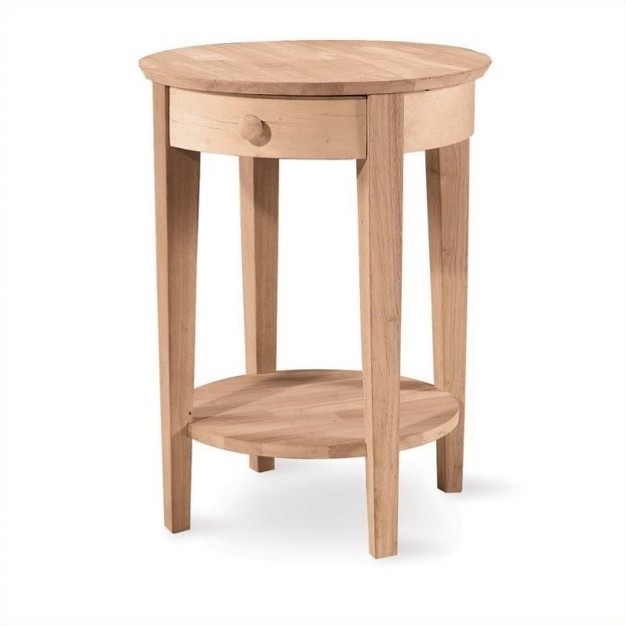 Wood Unfinished Accent Table With One Drawer In Brown pemberly Row