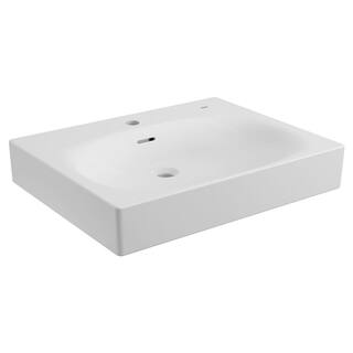 GROHE Eurocube Alpine White Wall Mounted Fireclay Single-Hole Bathroom Vessel Sink 39656000