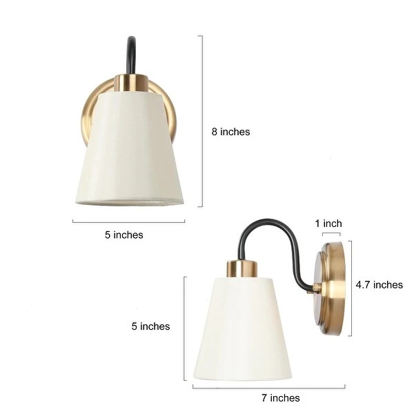 Barr Mid-Century Modern 1-Light Fabric Shade Bathroom Vanity Lights Dimmable - L 4.9