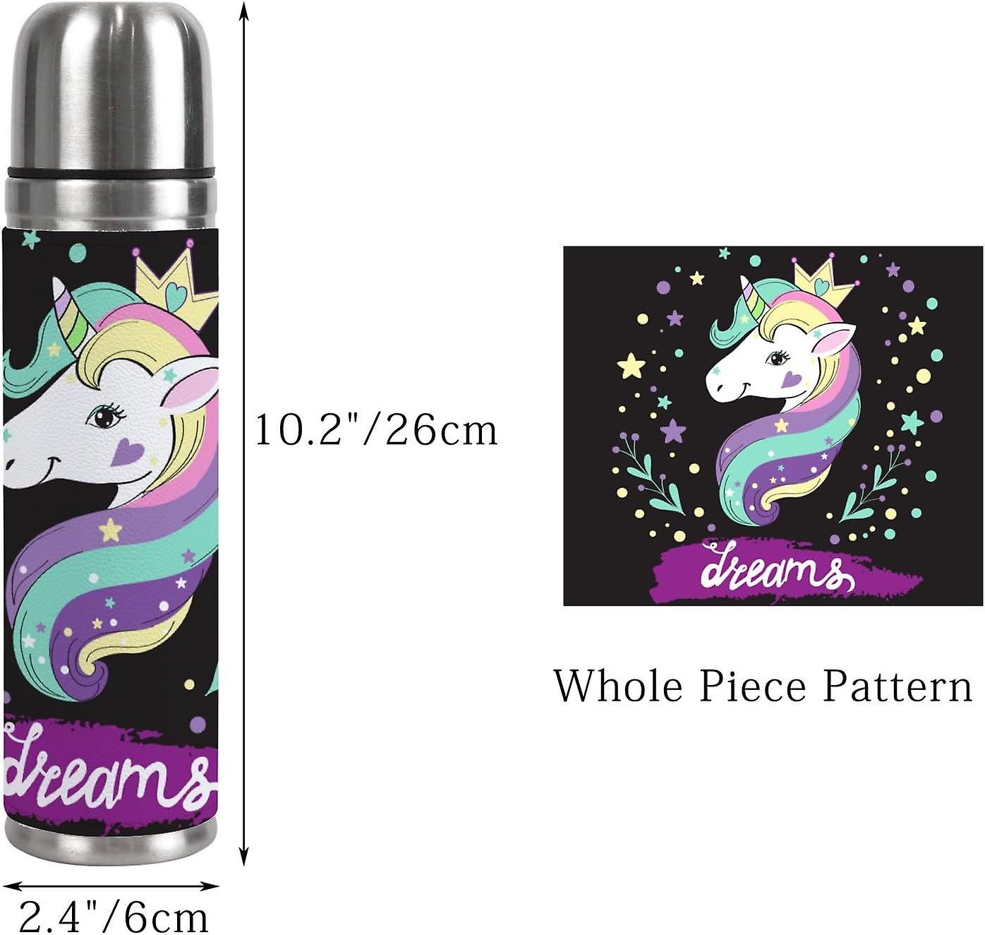 Insulated Mug Stainless Steel Water Bottle Unicorn Pop Art On The Black Vacuum Cup Travel Mug For School Office