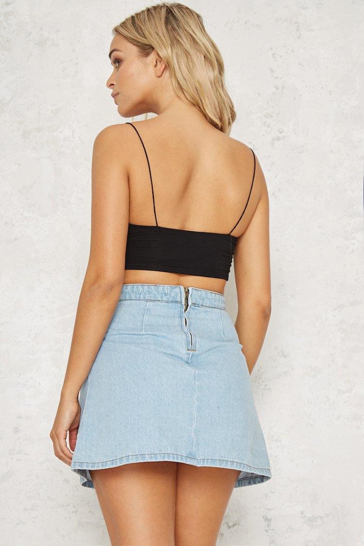 No More Excuses Skirt Light Denim