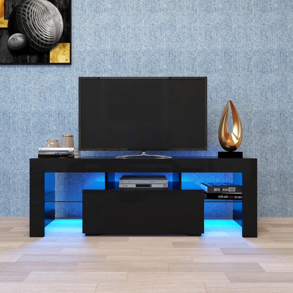 Entertainment TV Stand  Large TV Stand TV Base Stand with LED Light TV Cabinet.