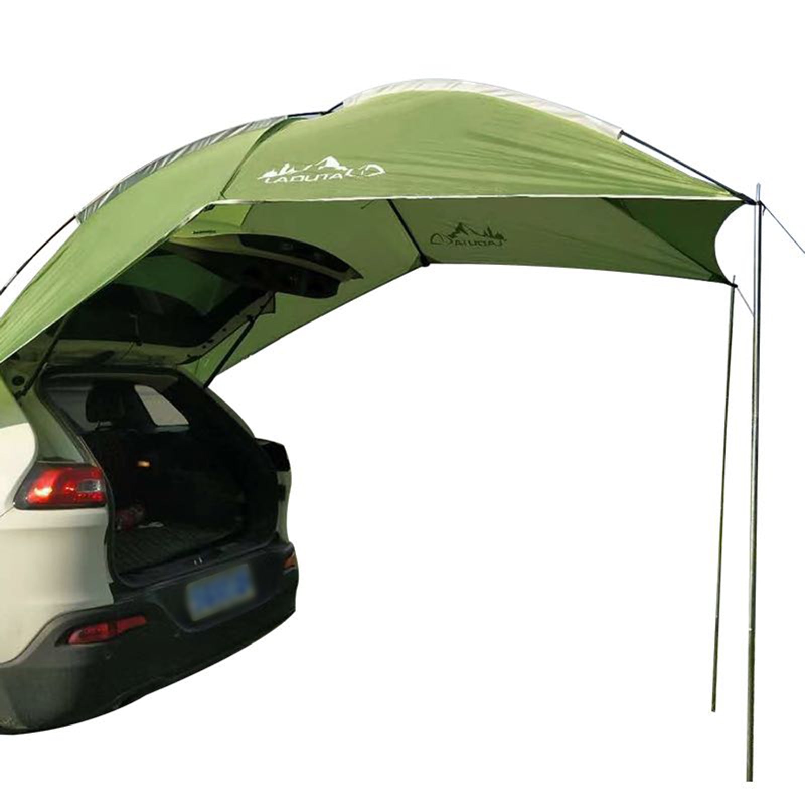 Outdoor SUV Tailgate Sun Shade Awning Car Rear Tent for Vehicle Sun Shelter， Setup Anywhere-Car Camping， Park， Sports， Attach to Truck Van RV Jeep， Green