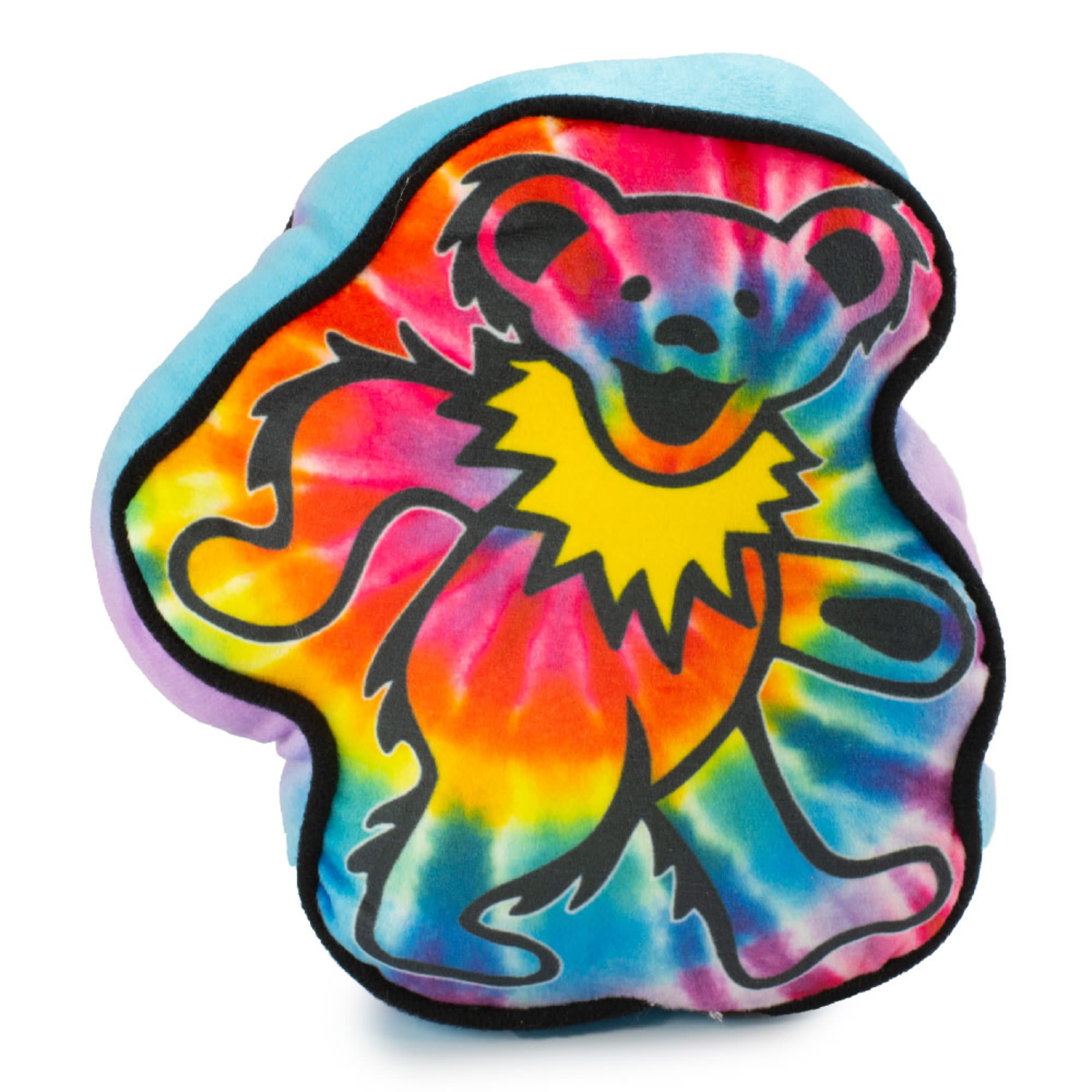 BUCKLE-DOWN Multi Color Grateful Dead Dancing Bear Tie Dye Plush Squeaker Dog Toy， Small