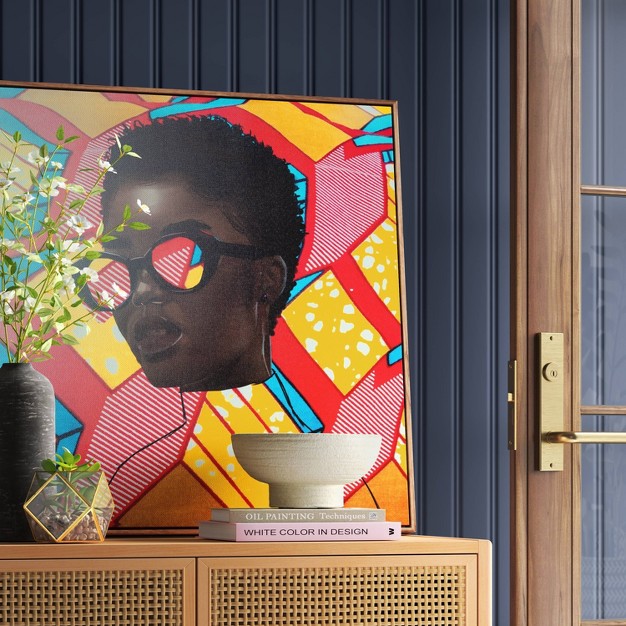 X Pattern Portrait By Adekunle Adeleke Framed Wall Canvas