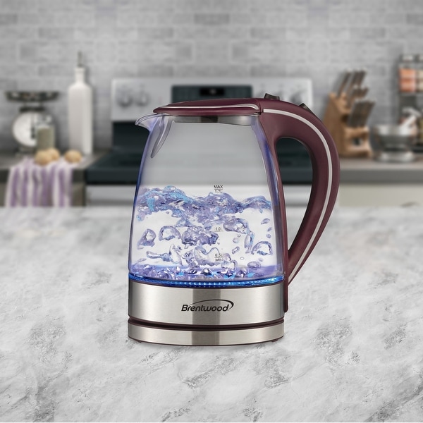 1.8 Quart Tempered Glass Tea Kettle in Plum