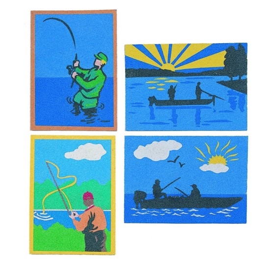 S S Worldwide Sand Art Boards 5x7   Gone Fish'n