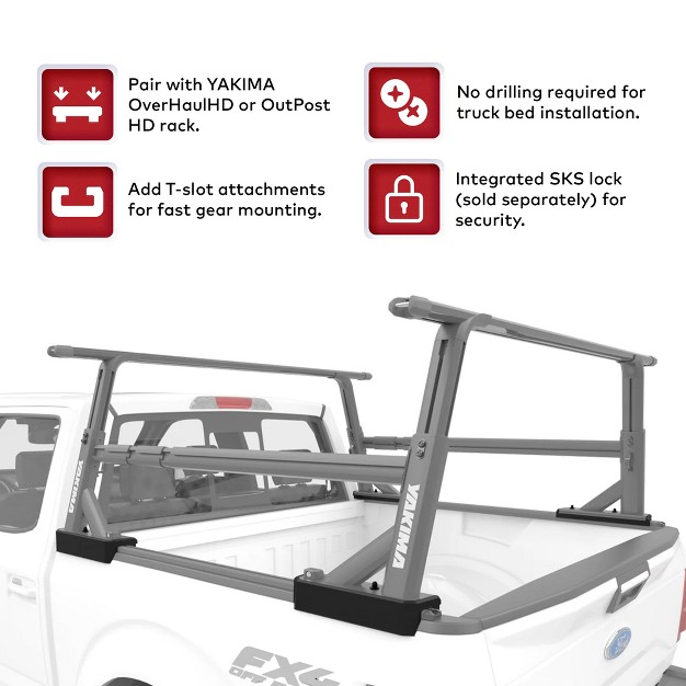 Yakima Truck Bed Track Hd Kit For Overhaul Hd And Outpost Hd 500 Pound On road Capacity And 300 Pound Off road Capacity set Of 2 Black