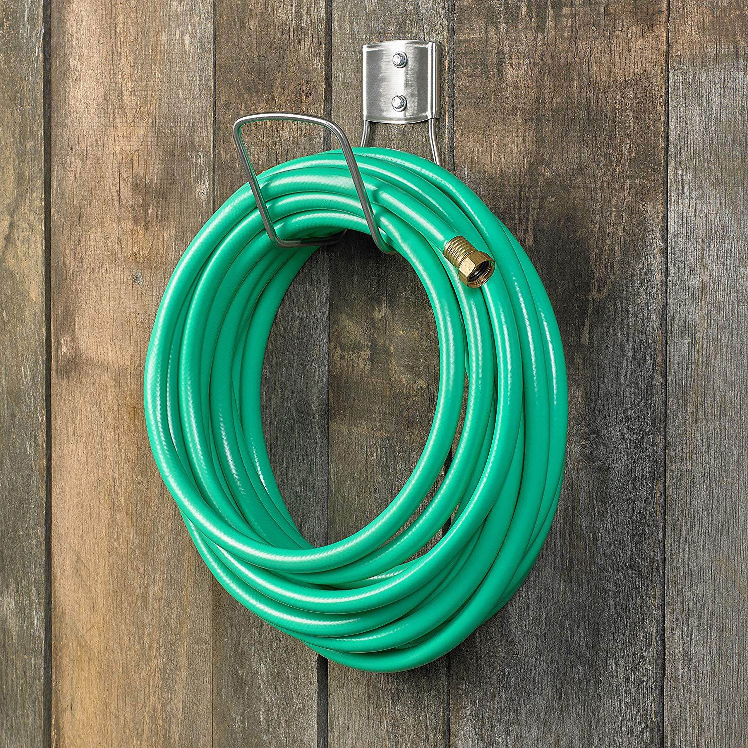 Liberty Garden 125' Stainless Steel Wall Mounted hose hanger