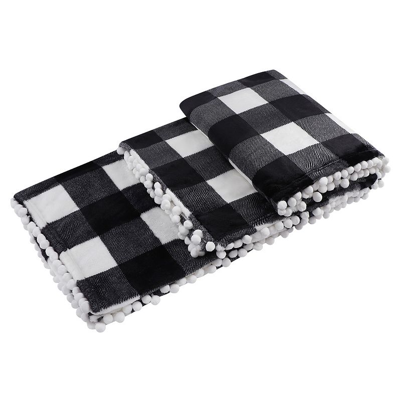 Plaid Buffalo Checker Christmas 50 x  60 Sofa Bed Blanket Soft Plush Fleece