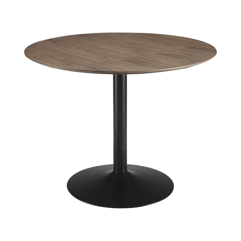 Coaster Furniture Cora Walnut and Black Round Dining Table