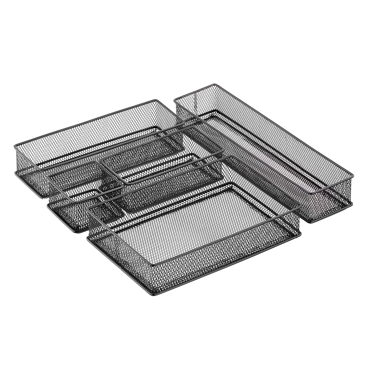 Graphite Mesh Drawer Organizer Set