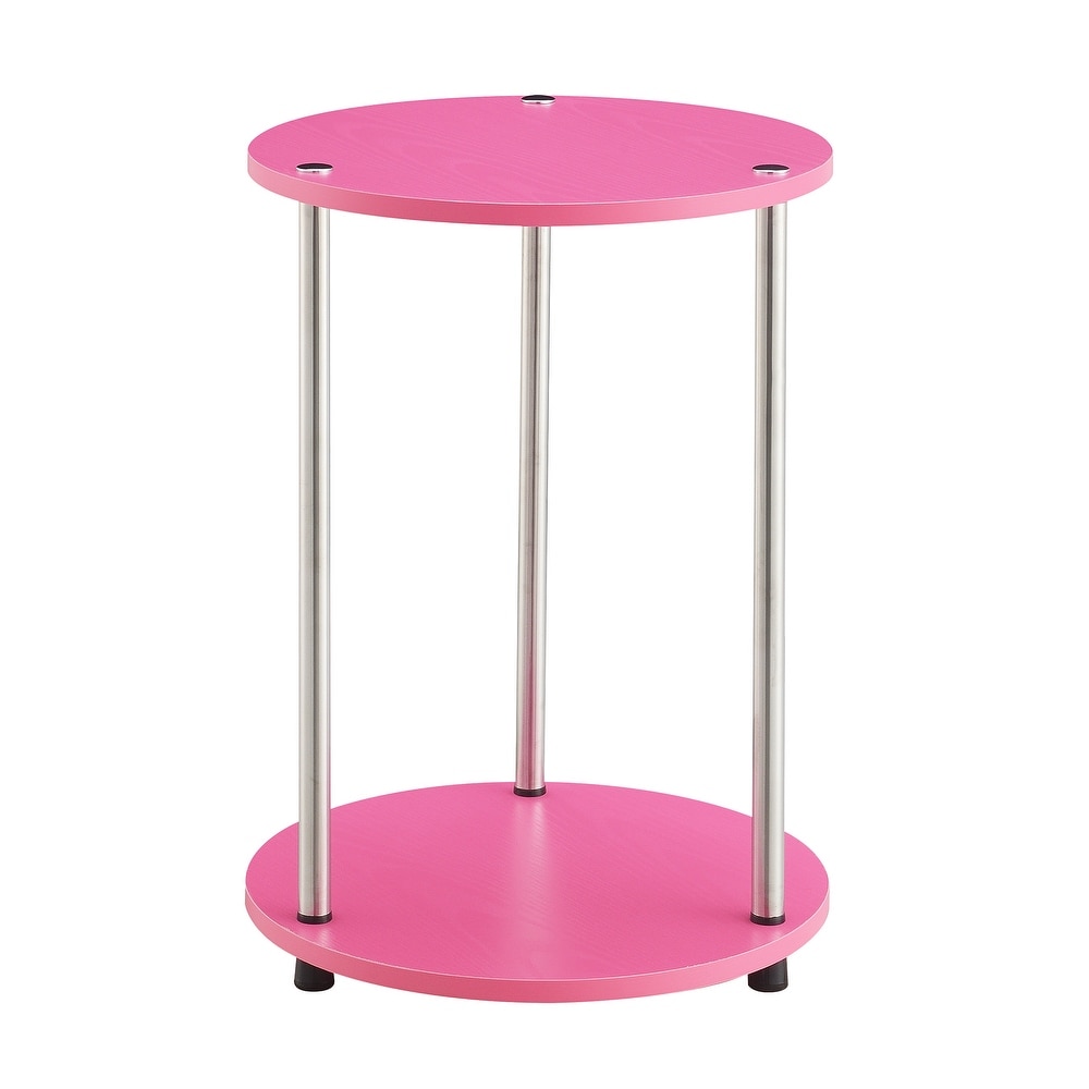 Convenience Concepts Designs2Go No Tools 2 Tier Round End Table