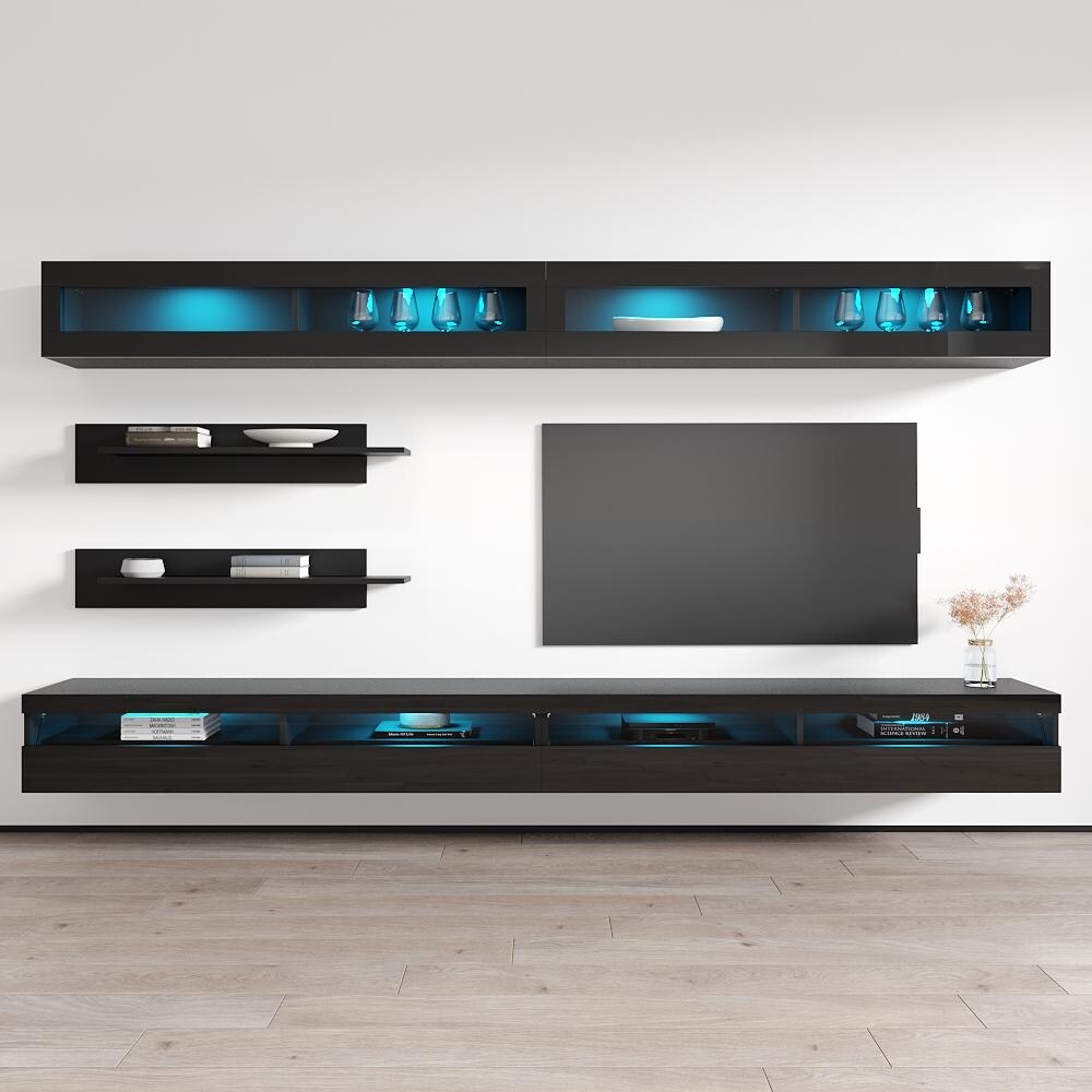 Fly I2 35TV Wall mounted Floating Modern Entertainment Center Set