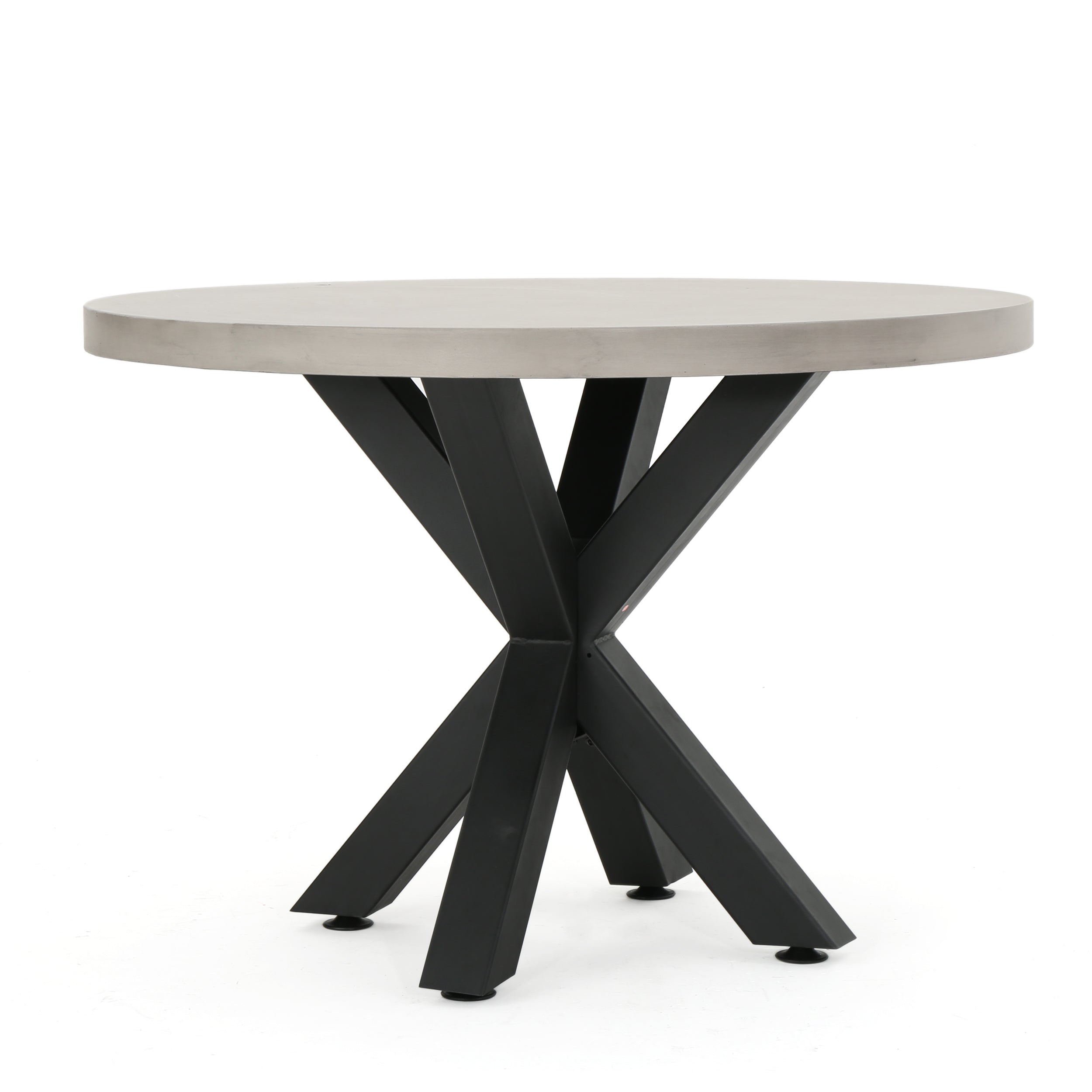 Caprice Modern Lightweight Concrete Circular Dining Table with Cross Base