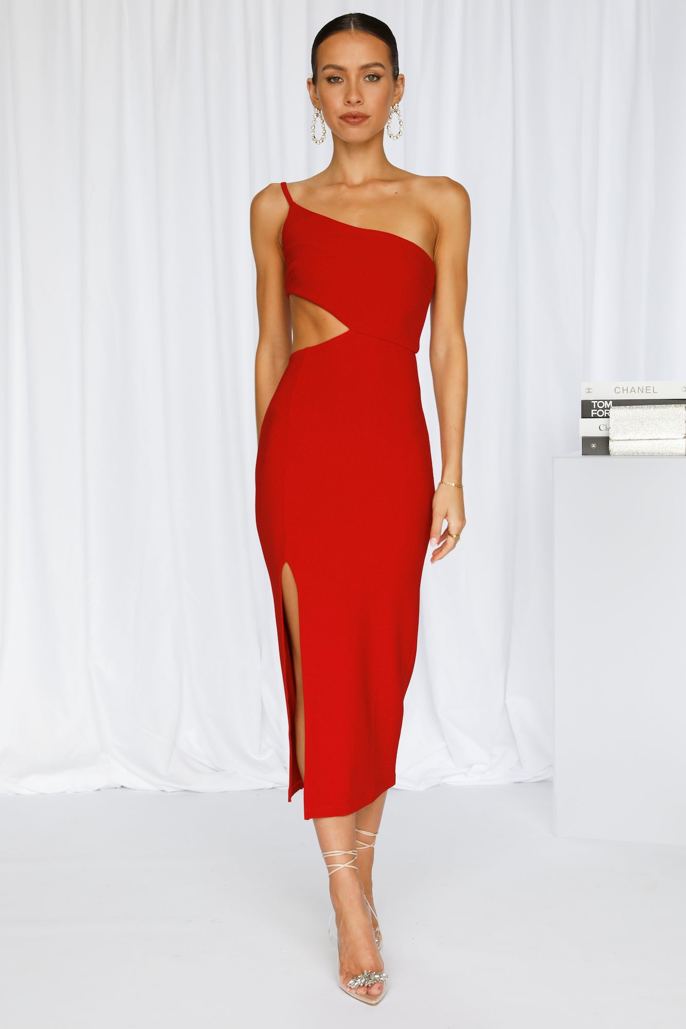 Travel Through Midi Dress Red