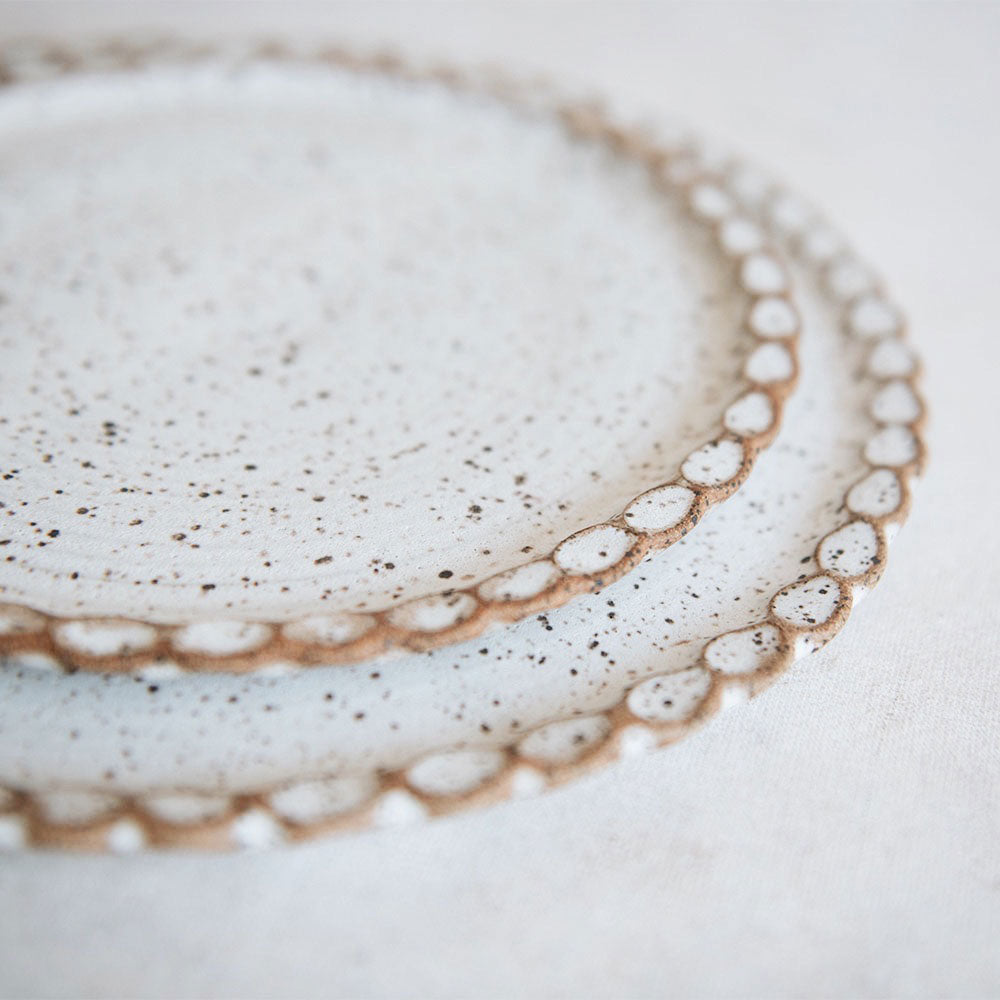 Ceramic Scalloped Side Plate - Light