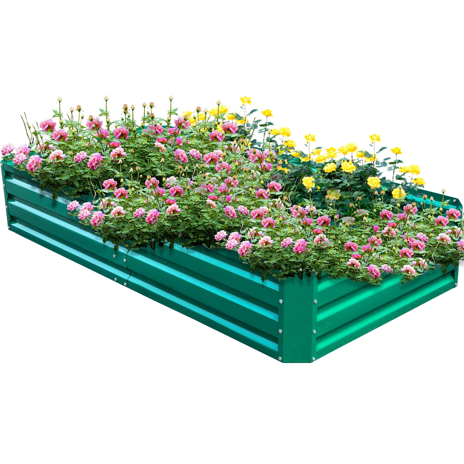 VEVORbrand Raised Metal Garden Bed, 68"x35"x12"Steel Garden Bed, Green Square Planter Box, Compost Garden Bed