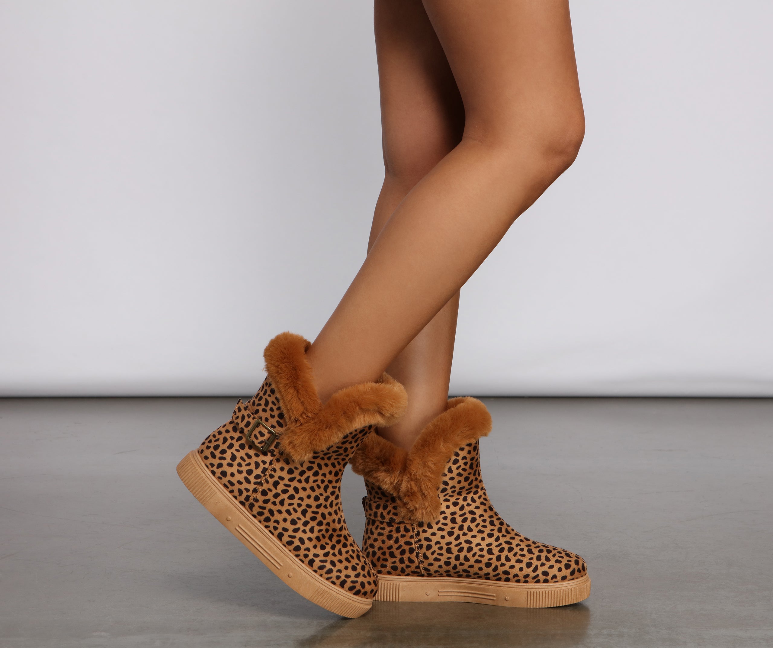 Cheetah Print Faux Suede Booties