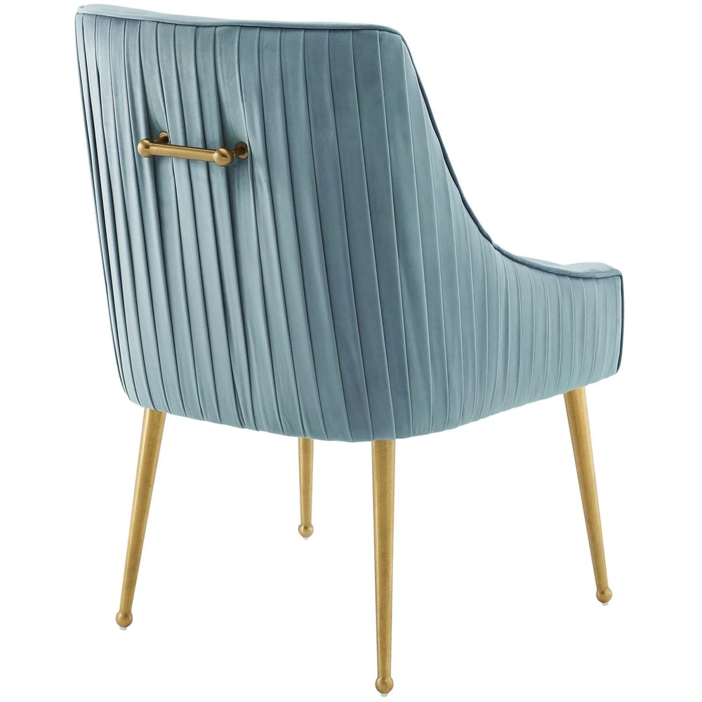 Pleated Back Upholstered Performance Velvet Dining Chair