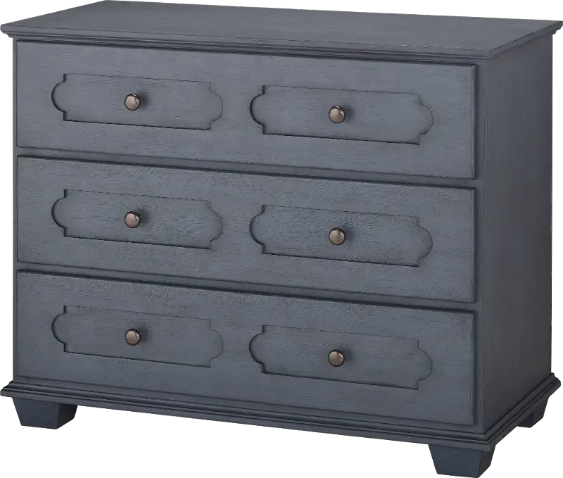 Modern Eclectic Blue 3 Drawer Chest