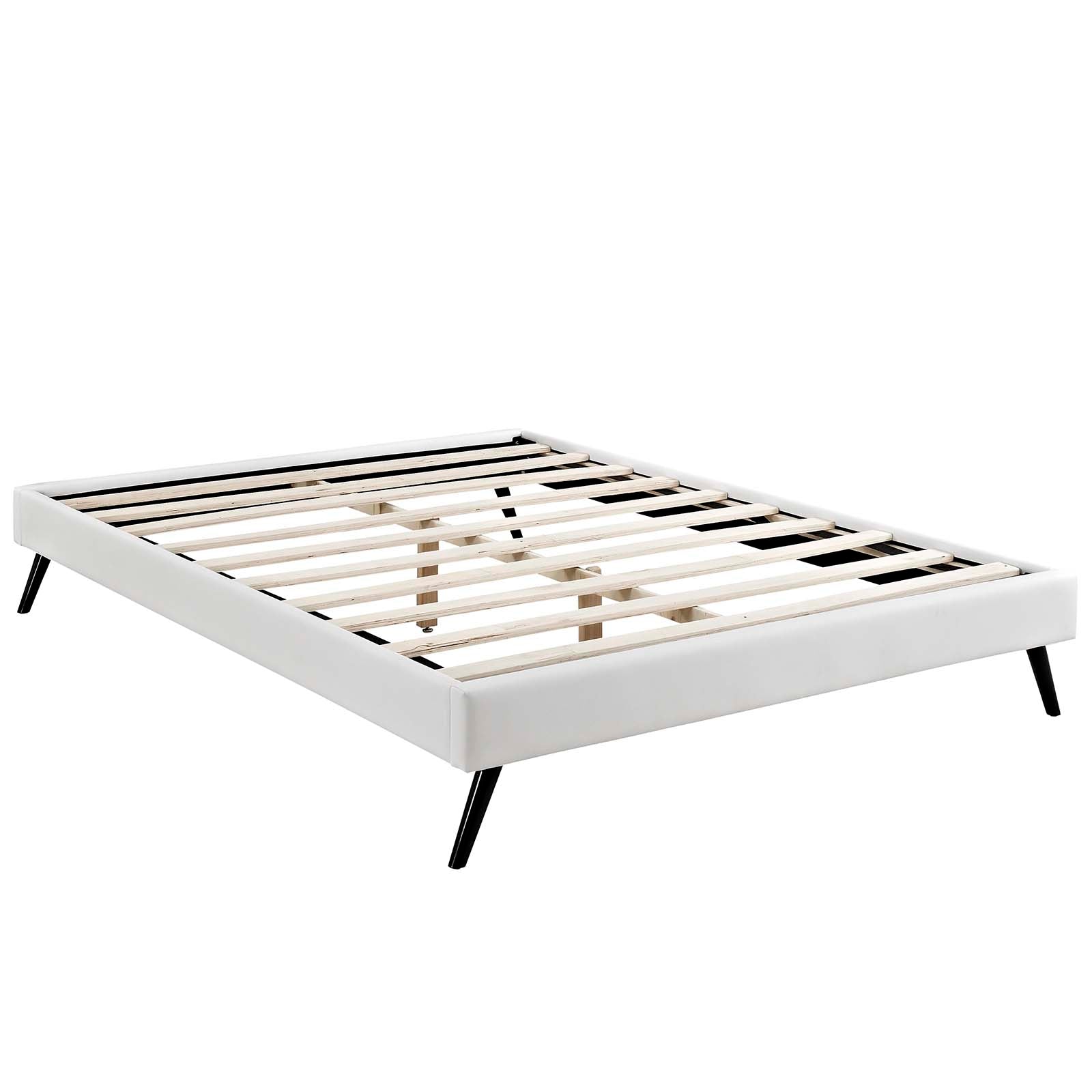 Loryn Queen Bed Frame with Round Splayed Legs, MOD-5890-WHI