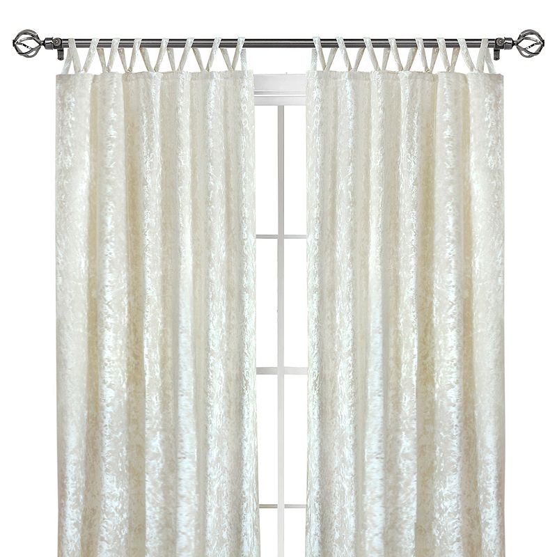 Kate Aurora Park Avenue 2 Piece Criss-Cross Tab Top Velvet Window Curtain Panels