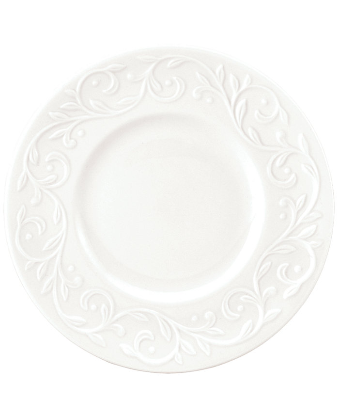 Lenox Dinnerware Set of 4 Opal Innocence Carved Dessert Plates