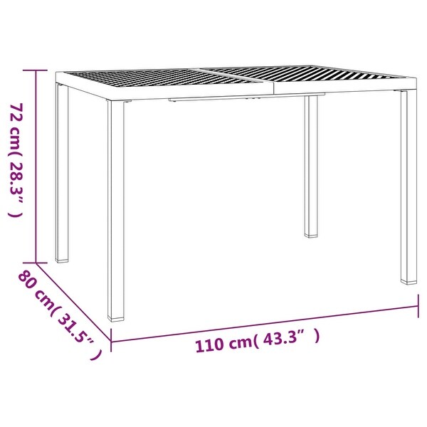 vidaXL Patio Table Patio Furniture Dining Table for Garden Anthracite Steel