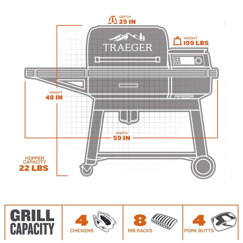 Traeger Ironwood Wi-Fi Pellet Grill and Smoker in Black TFB61RLG