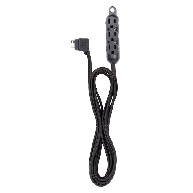 Globe Electric 12 x27 3 Outlet Extension Cord Black