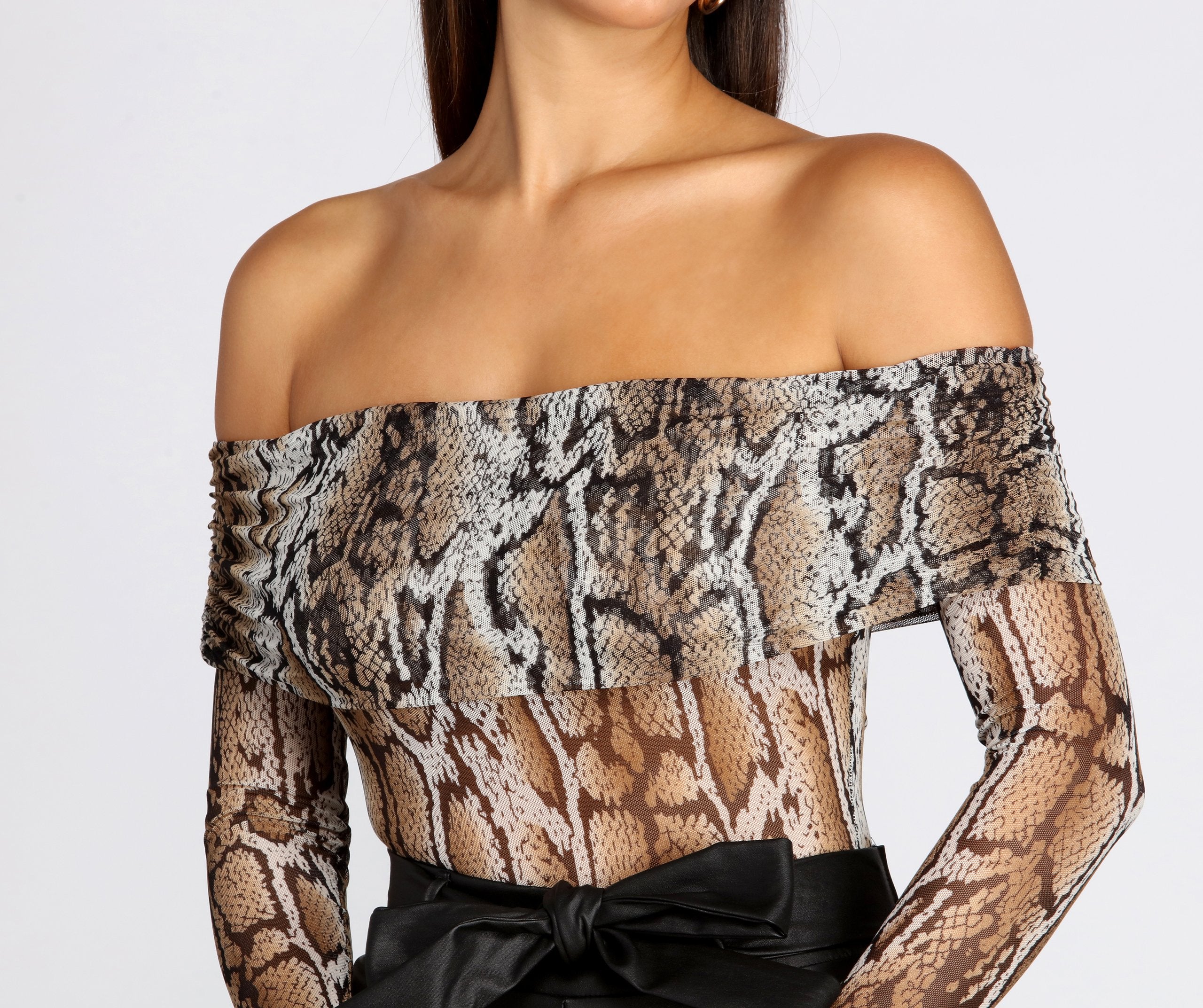 Forever Fierce Mesh Off Shoulder Bodysuit