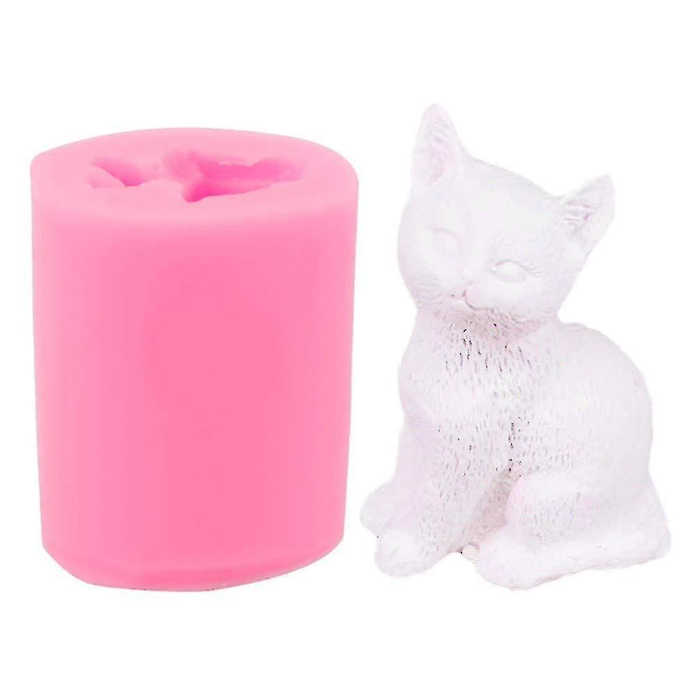 3d Cat Shape Cake Mould Kitten Silicone Chocolate Candy Baking Molds Diy Soap Candle Making Tool