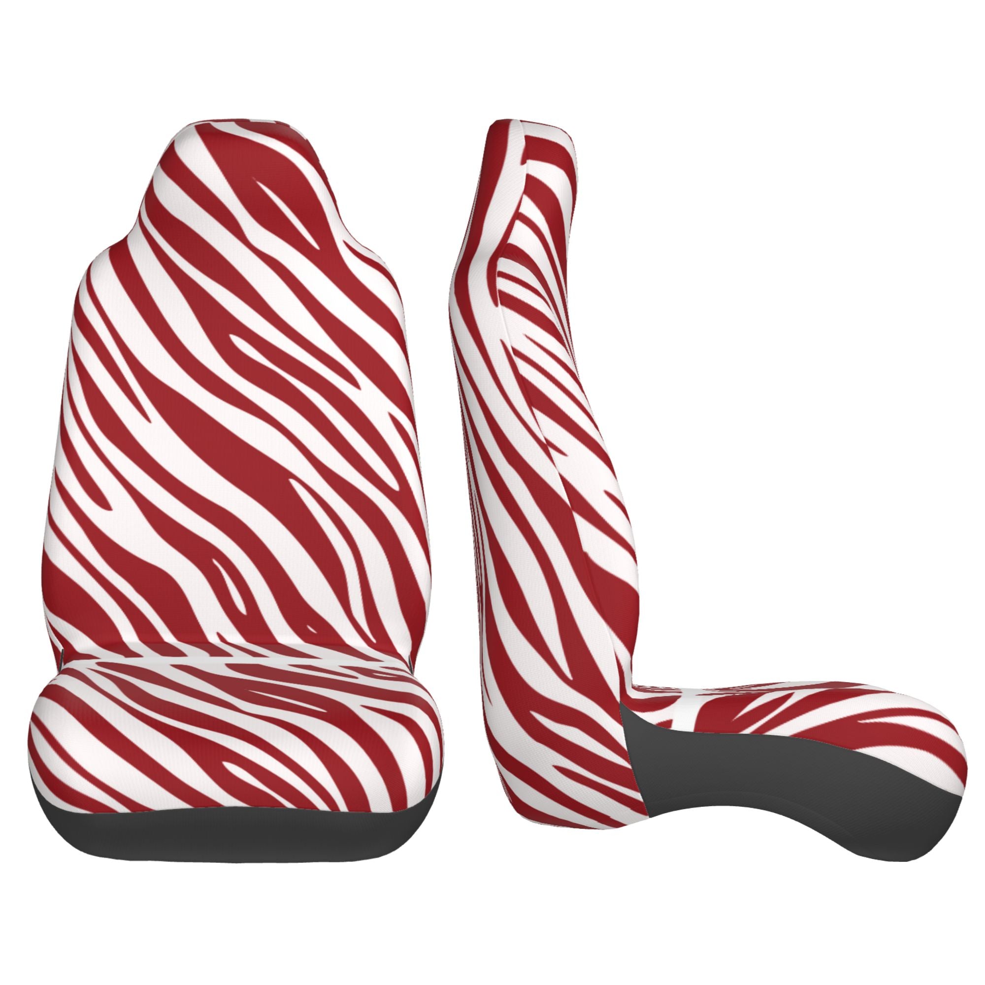 ZICANCN Car Seat Covers Front Seats Only，Red Zebra Texture Automotive Seat Covers Protectors for Cars Trucks Suv 2 Pack