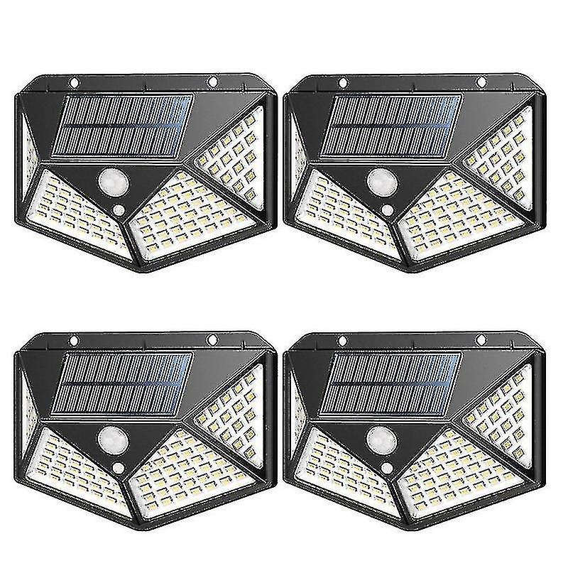 Outdoor Solar Light 100 Led 4 Pack， Outdoor Solar Light Motion Sensor， Wireless Solar Spotlight With