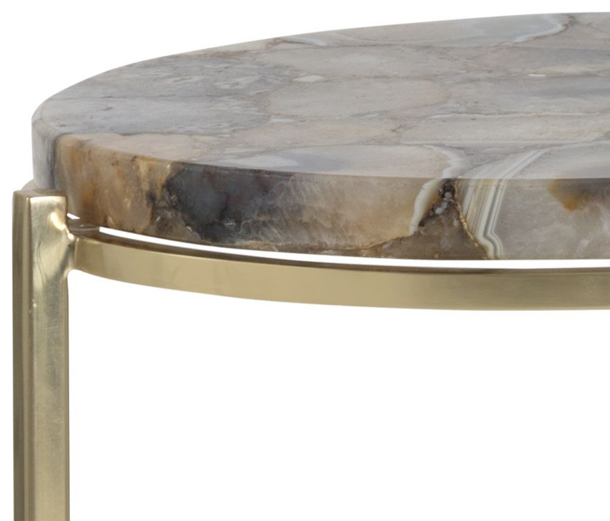 Sunpan Moncasa Tillie End Table   Brass   Natural Agate Stone   Contemporary   Side Tables And End Tables   by Unlimited Furniture Group  Houzz