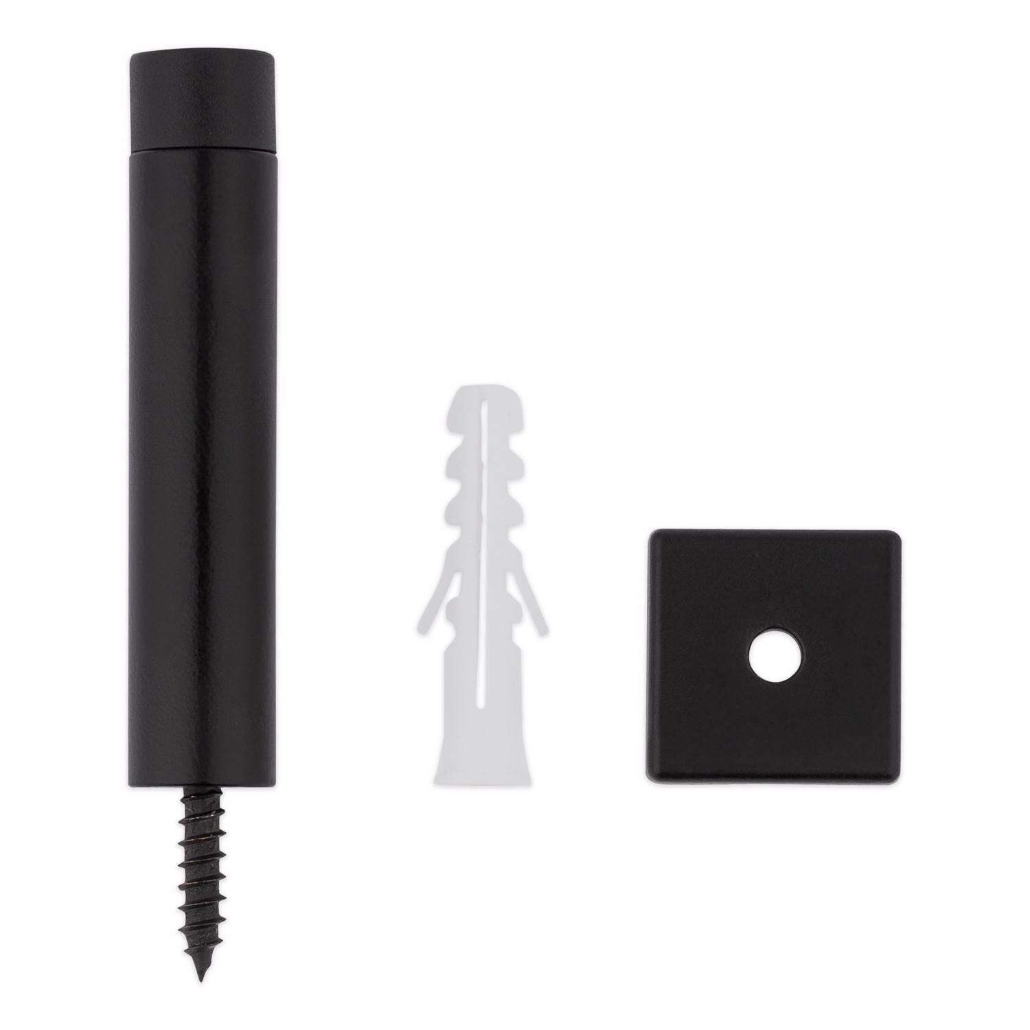 National Hardware Reed 1 in. W X 3 in. L Aluminum Matte Black Door Stop Mounts to wall Carded in.