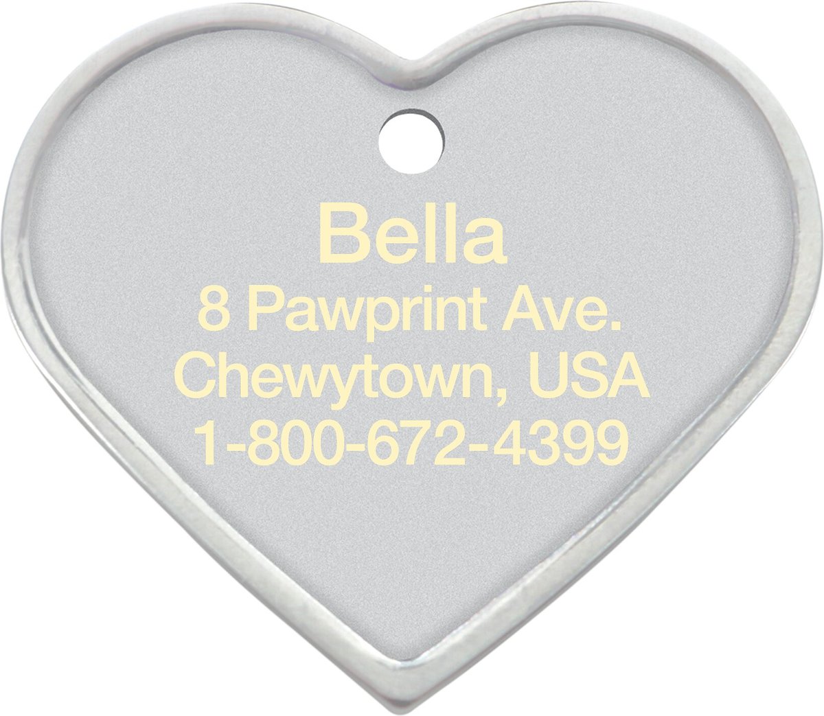 Quick-Tag Personalized Dog and Cat ID Tag，  Heart Purple with Flowers