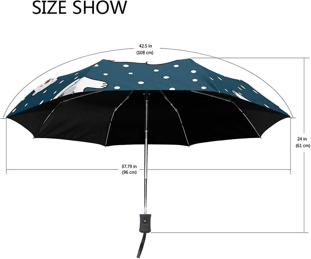 Travel Umbrella Automatic Windproof Foldable Umbrella Cute Polar Bear