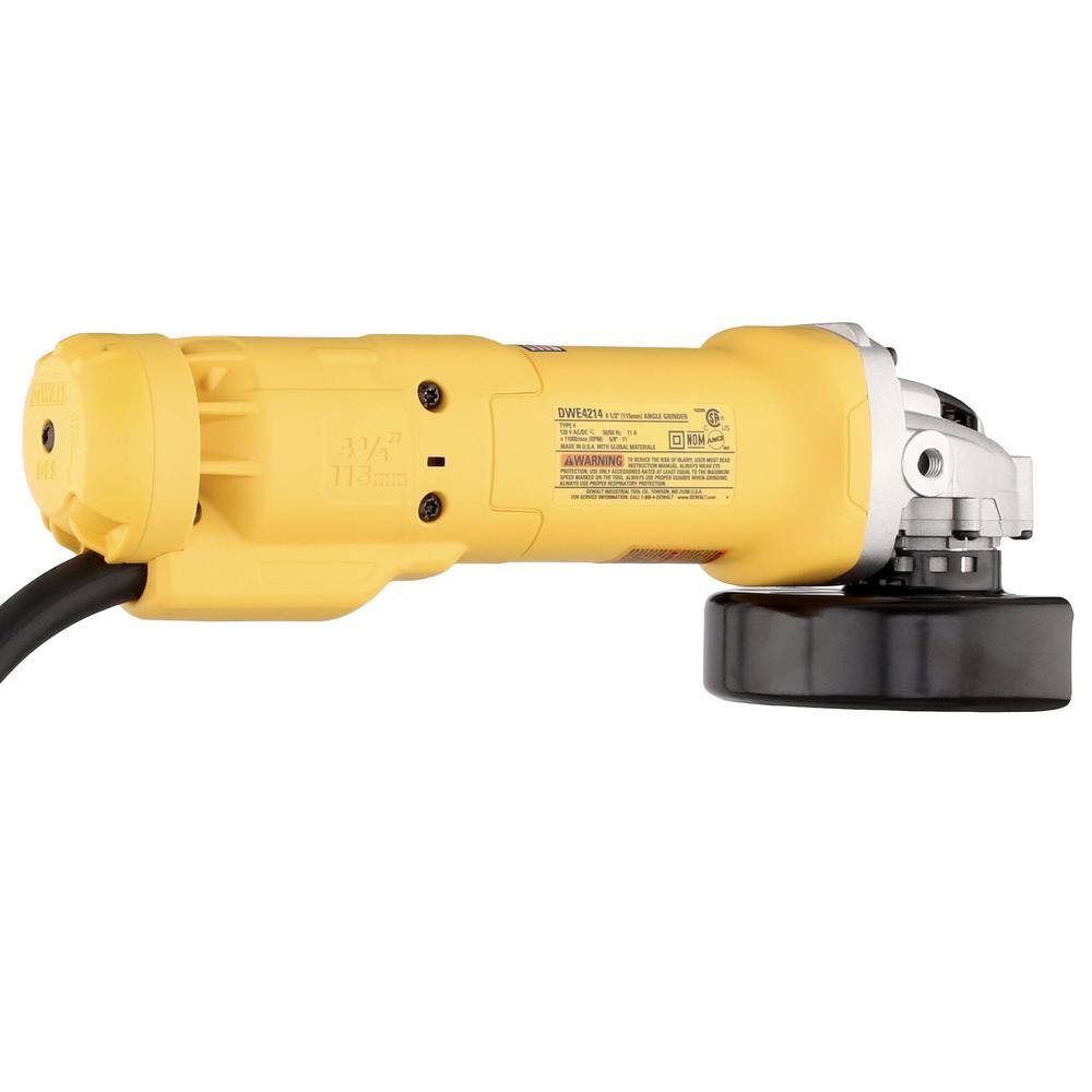 DW 11 Amp Corded 4.5 in. Angle Grinder DWE4214