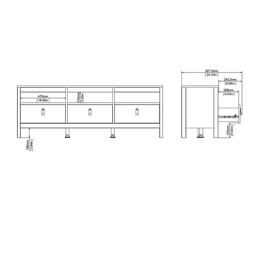 Porch   Den Madrid 3 Drawer TV Stand