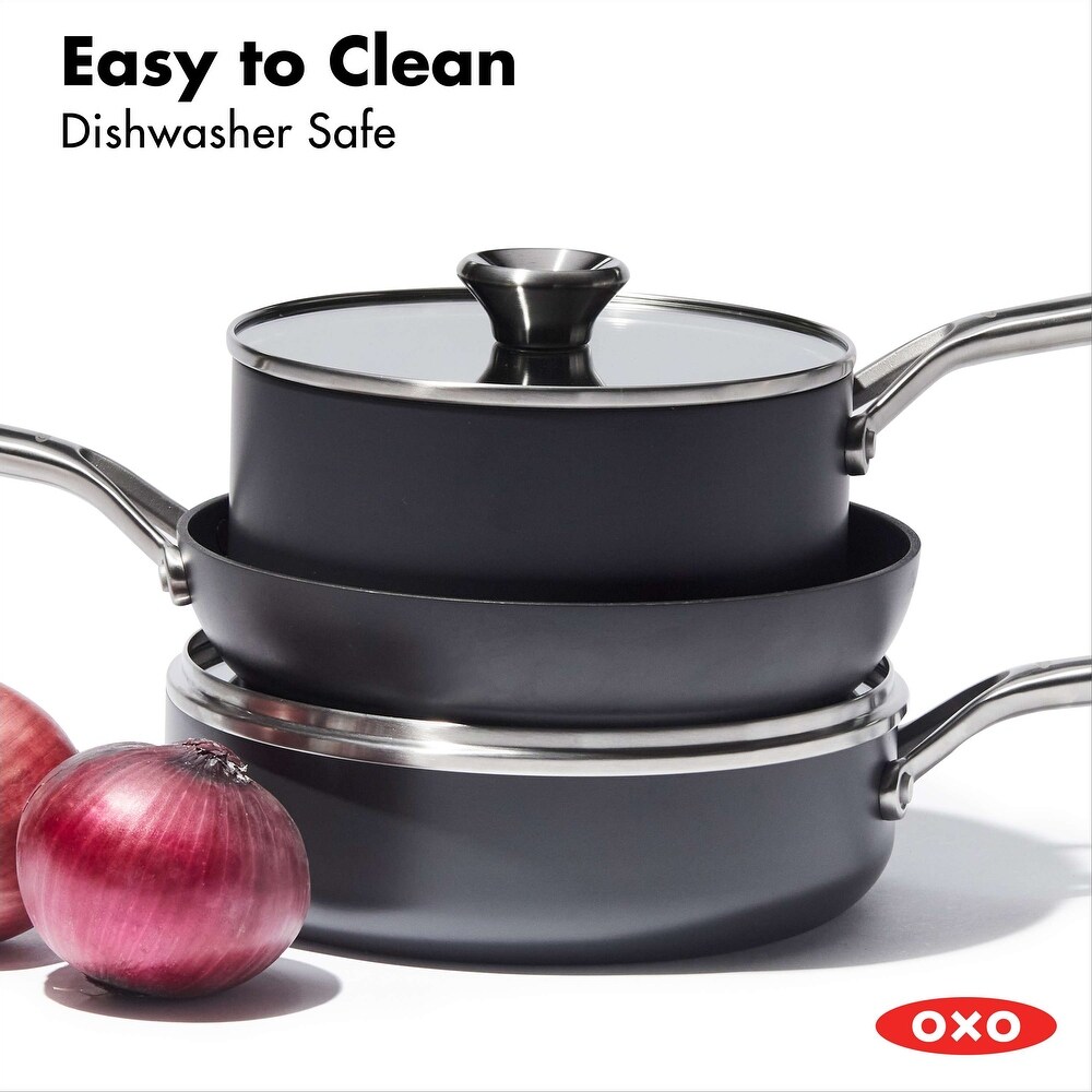 OXO Professional Ceramic Non Stick 5 Piece Cookware Pots and Pans Set