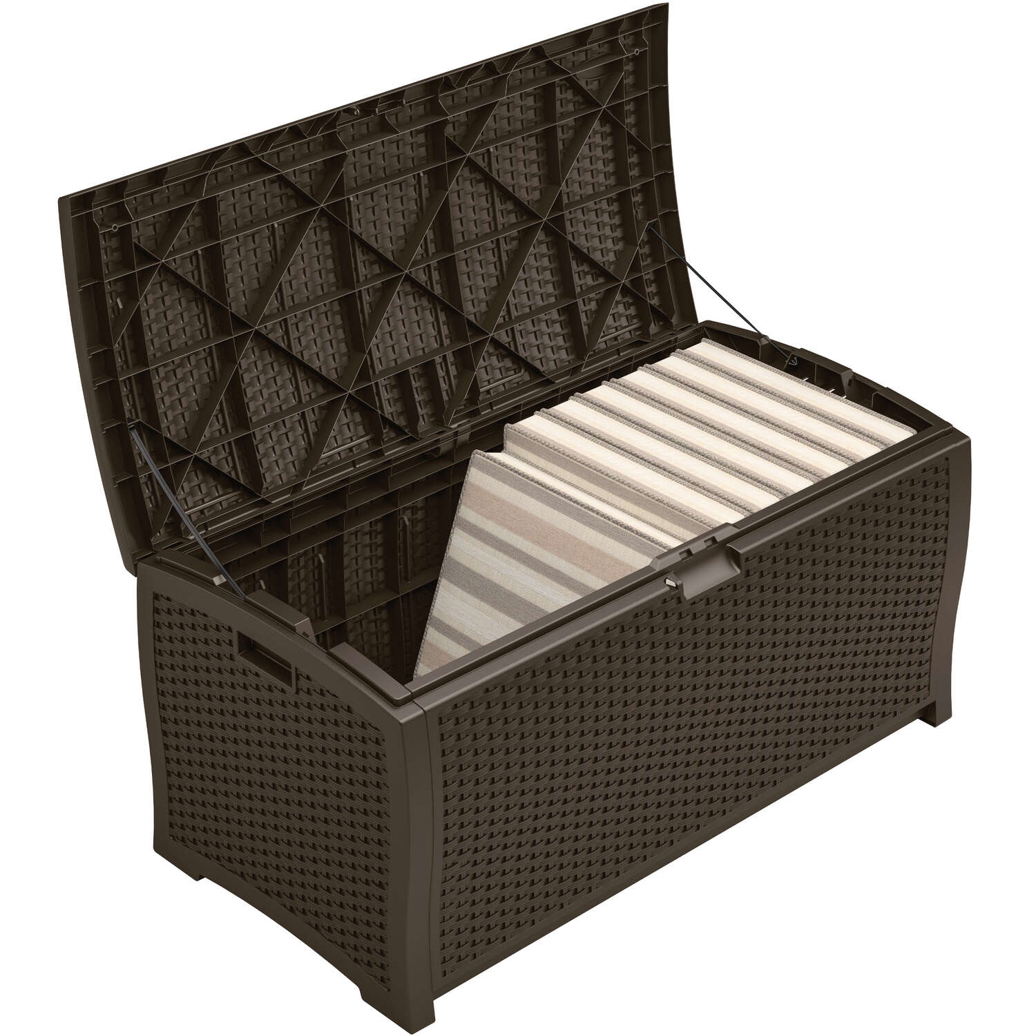 Suncast 50 in. W X 26 in. D Brown Plastic Deck Box 99 gal