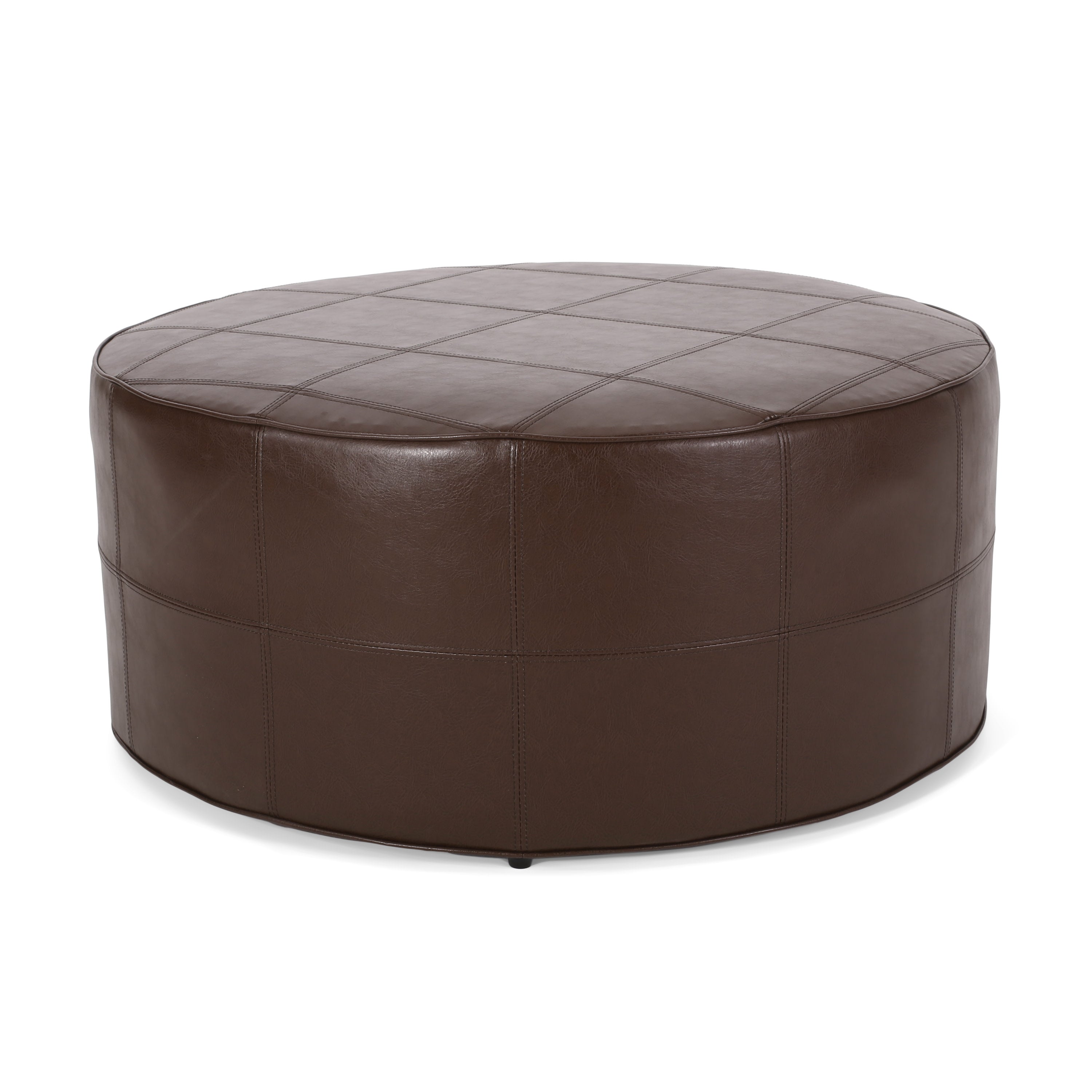 Dored Faux Leather Upholstered Ottoman