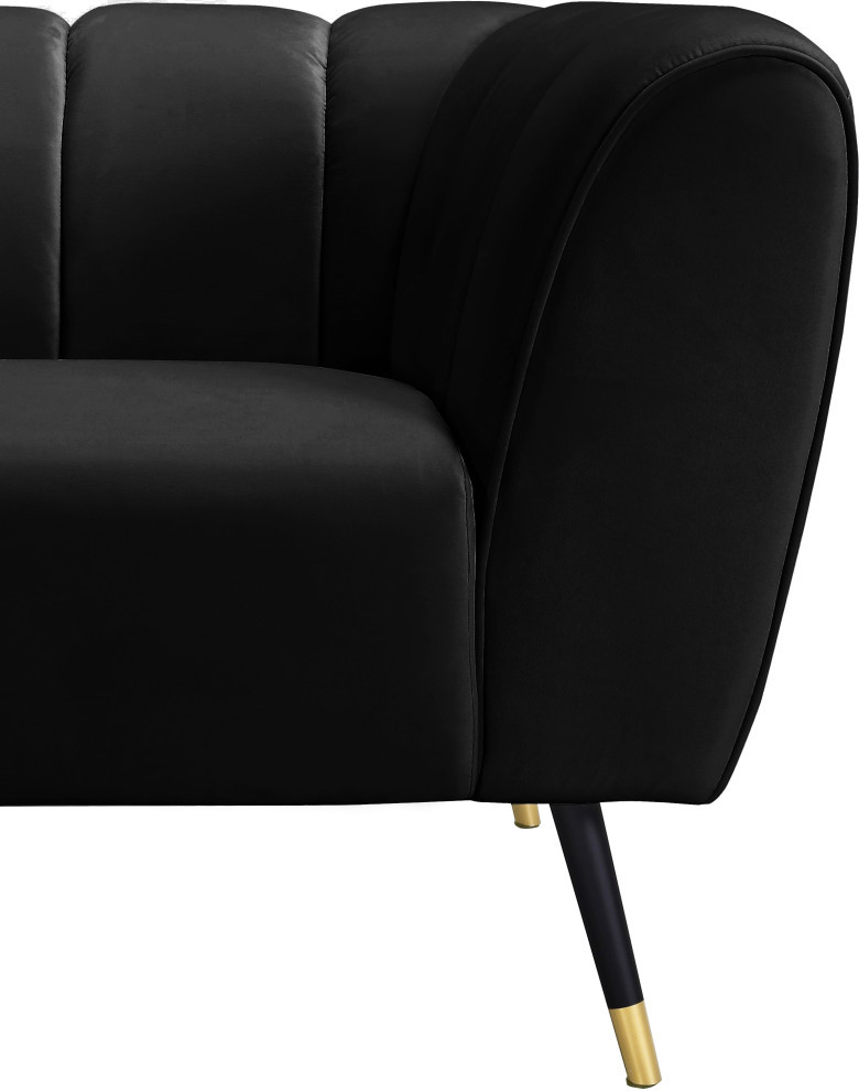 Beaumont Velvet Upholstered Chair   Midcentury   Armchairs And Accent Chairs   by Meridian Furniture  Houzz