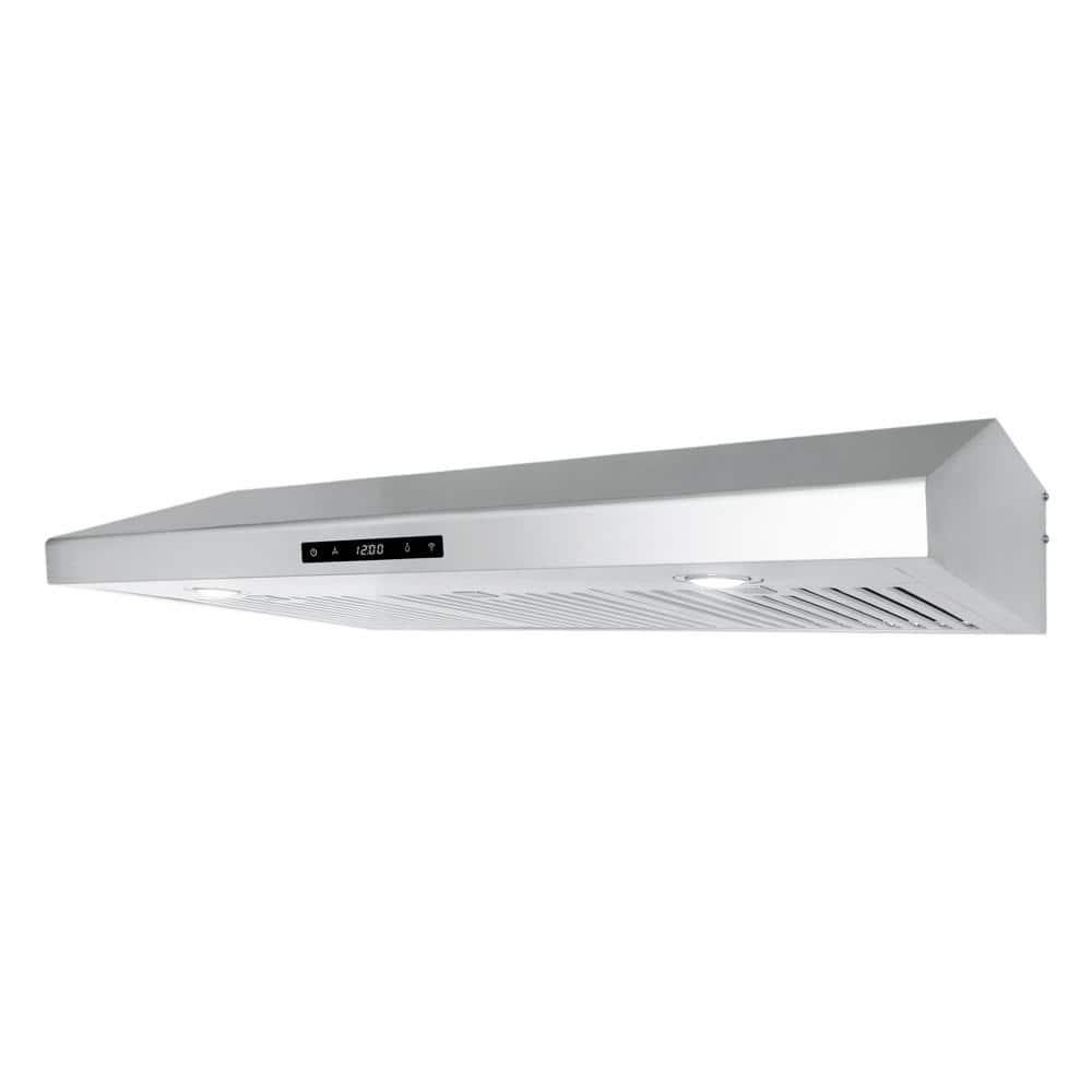 Cosmo 36 in 500 CFM Ducted Under Cabinet Range Hood with Digital Touch Display and LED Lights in Stainless Steel