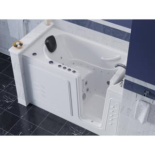 Universal Tubs HD Series 60 in. Right Drain Quick Fill Walk-In Whirlpool and Air Bath Tub with Powered Fast Drain in White HD3060WIRWD