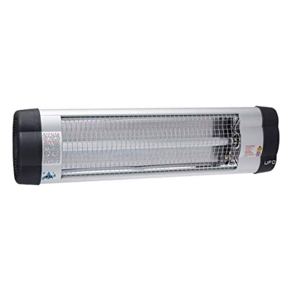 UFO S-15 Electric Infrared Heater with Thermostat for Outdoor and Indoor Use 1500-Watt Silver Color UFO S-15