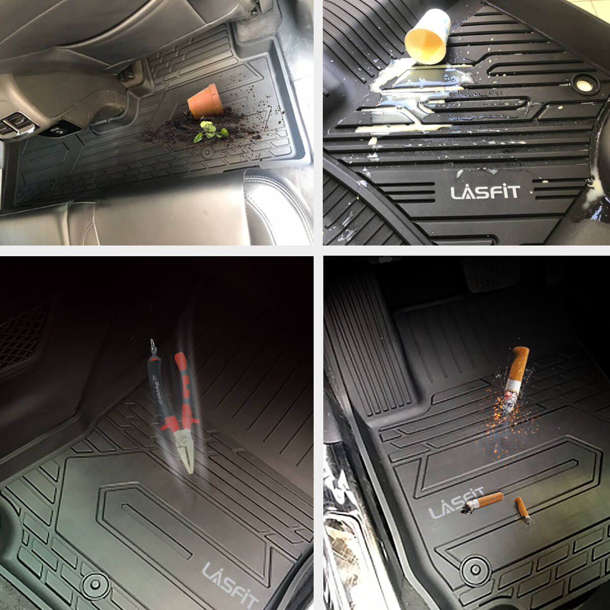 LASFIT Liners for 2020-2022 Tesla Model Y Cargo Mats，TPE Material Non-Toxic and Smell， Black